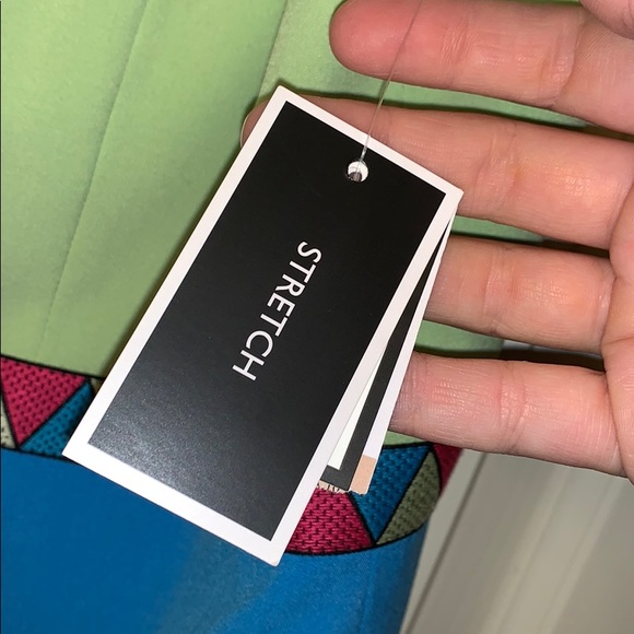 NWT Nine West neon dress with geometric accent - Picture 5 of 7